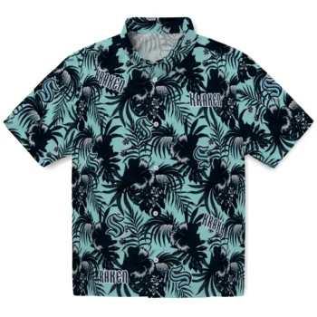 seattle kraken hibiscus exotic blue hawaiian shirts best selling