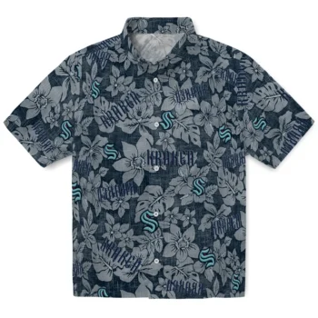seattle kraken hibiscus oasis blue hawaiian shirts best selling