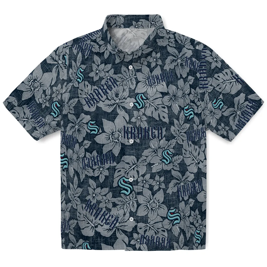 Seattle Kraken Hawaiian Shirt - Hibiscus Oasis seattle kraken hibiscus oasis blue hawaiian shirts best selling