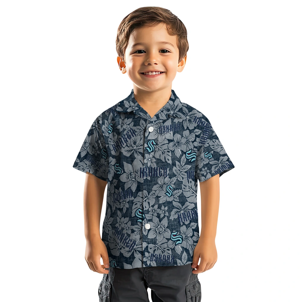 Seattle Kraken Hawaiian Shirt - Hibiscus Oasis seattle kraken hibiscus oasis blue hawaiian shirts top rated