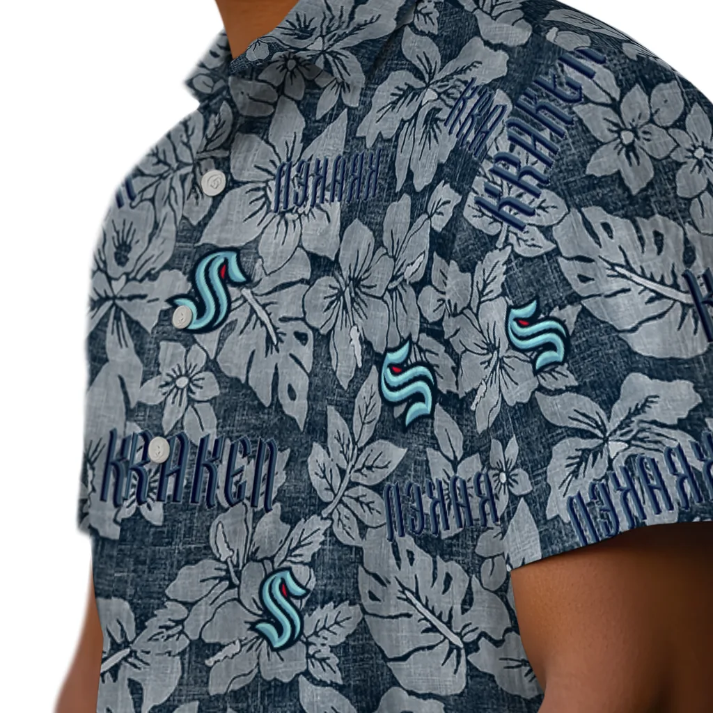 Seattle Kraken Hawaiian Shirt - Hibiscus Oasis seattle kraken hibiscus oasis blue hawaiian shirts trendy