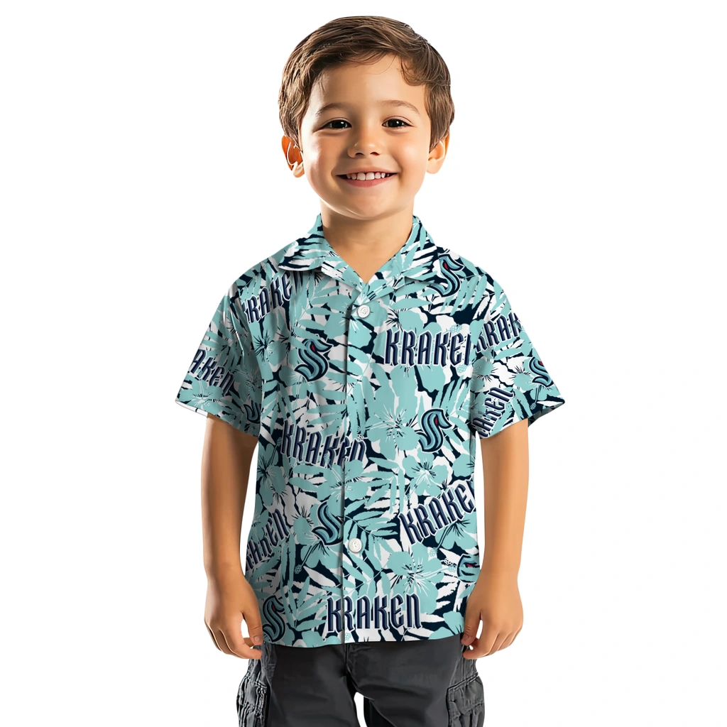 Seattle Kraken Hawaiian Shirt - Hibiscus Overlay seattle kraken hibiscus overlay hawaiian shirts top rated