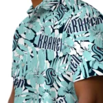Seattle Kraken Hawaiian Shirt – Hibiscus Overlay