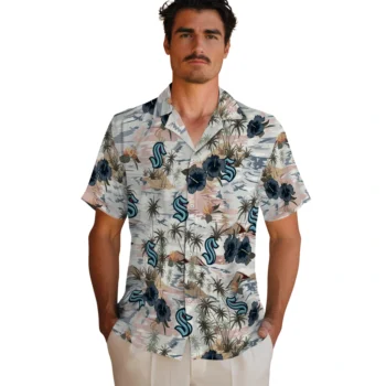 seattle kraken hibiscus seaside white hawaiian shirts fashion forward