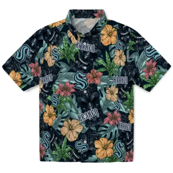 seattle kraken tiki jungle blue hawaiian shirts best selling