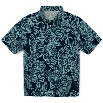 seattle kraken leaf outline blue hawaiian shirts best selling