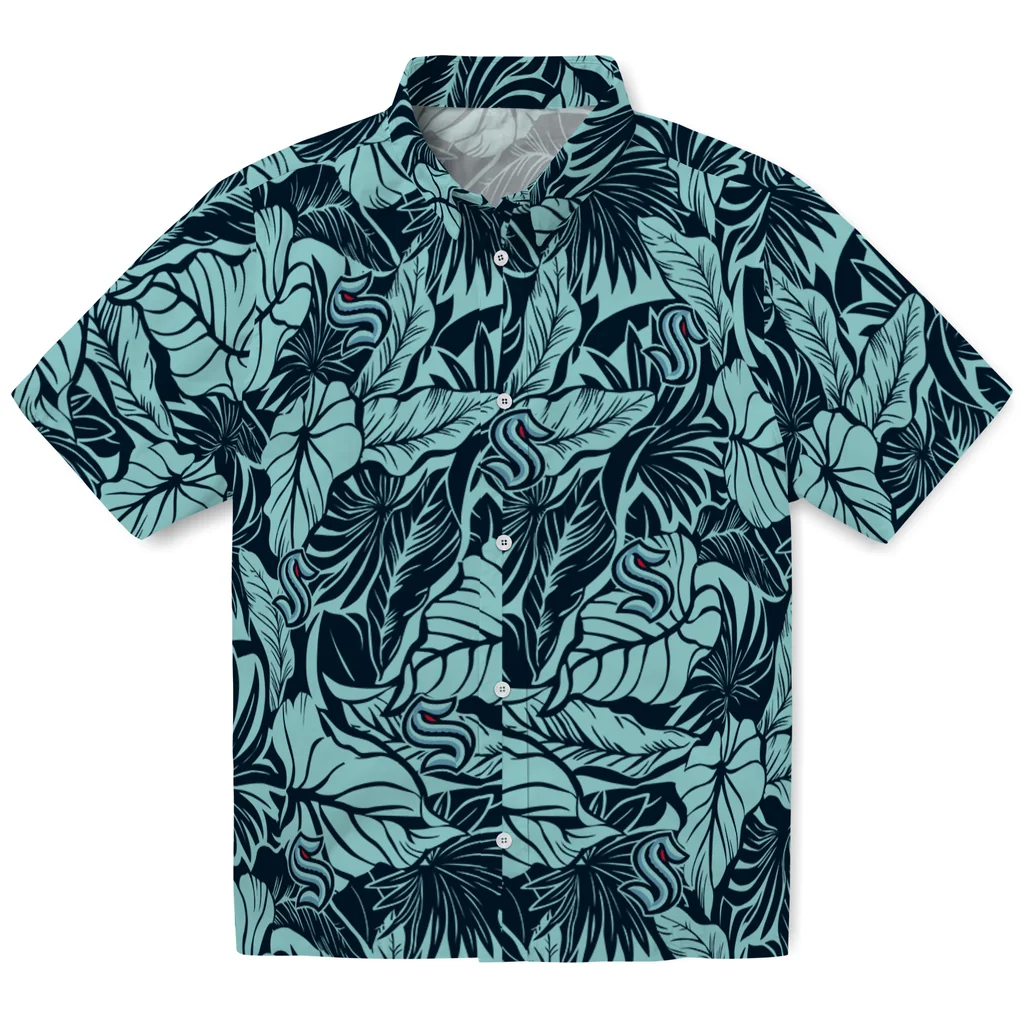 Seattle Kraken Hawaiian Shirt - Monstera Layer seattle kraken monstera layer blue hawaiian shirts best selling