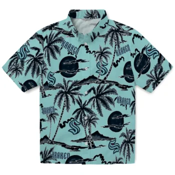 seattle kraken palm sunset hawaiian shirts best selling