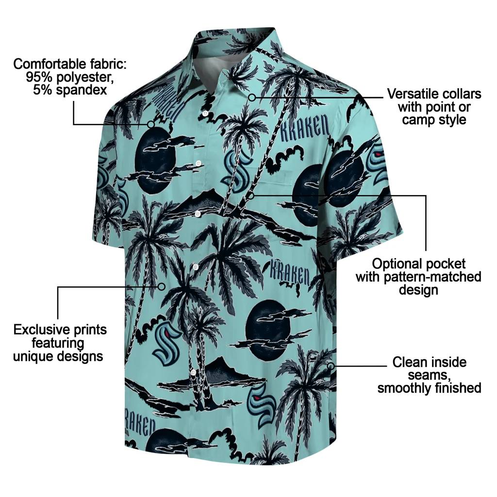 Seattle Kraken Hawaiian Shirt - Palm Sunset seattle kraken palm sunset hawaiian shirts new arrival