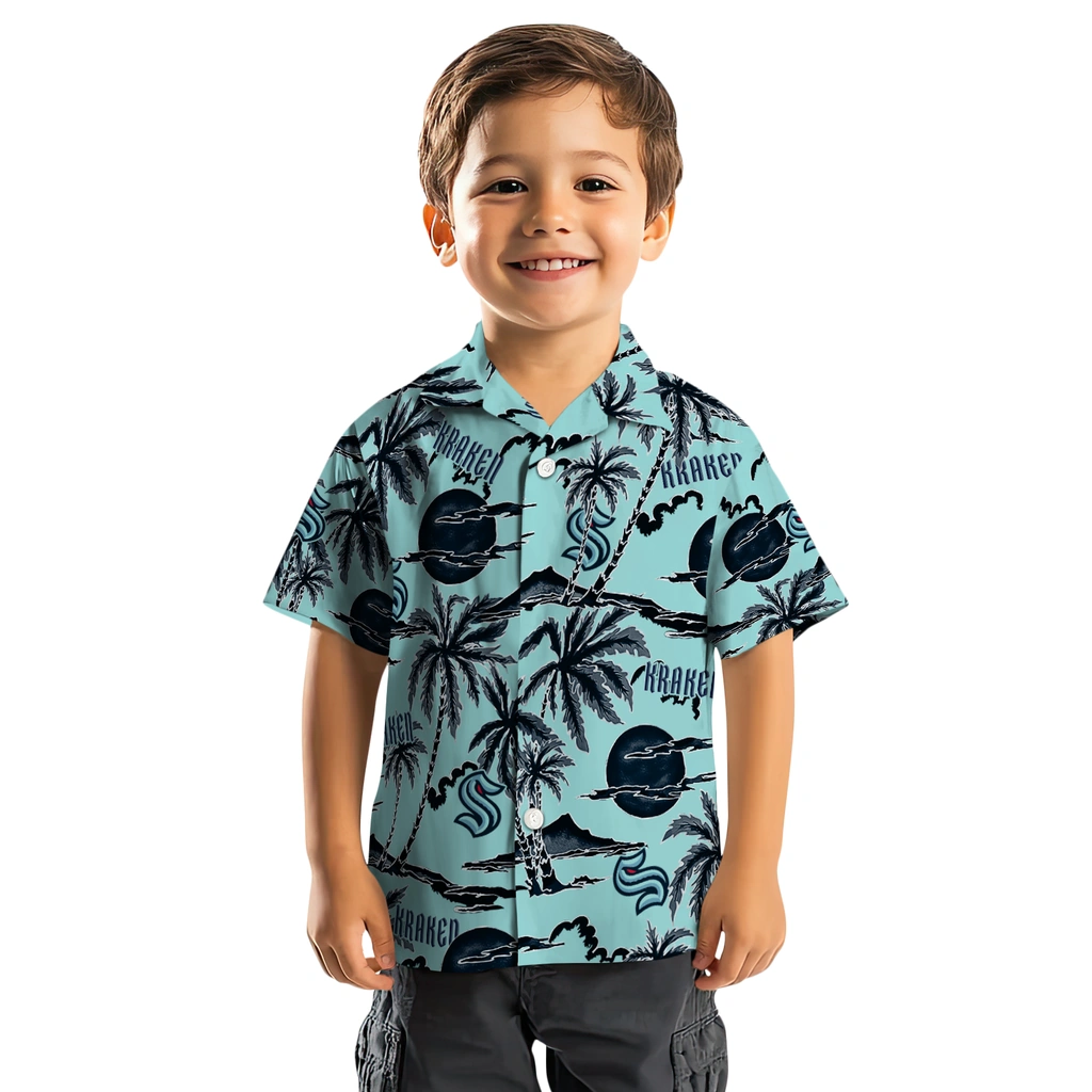 Seattle Kraken Hawaiian Shirt - Palm Sunset seattle kraken palm sunset hawaiian shirts top rated