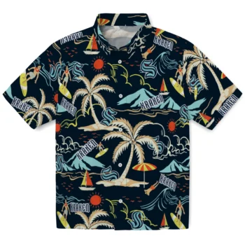 seattle kraken palm tree island blue hawaiian shirts best selling