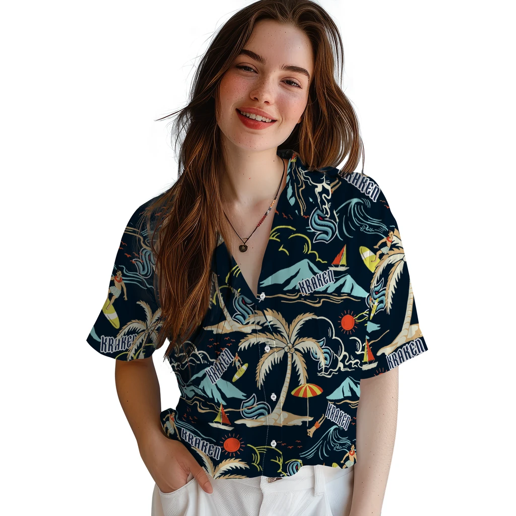Seattle Kraken Hawaiian Shirt - Palm Tree Island seattle kraken palm tree island blue hawaiian shirts latest model