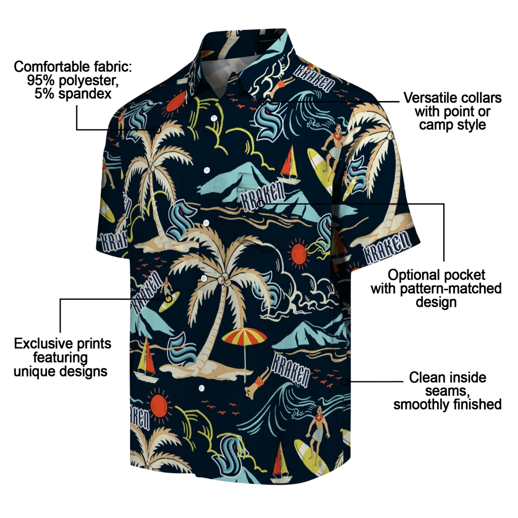 Seattle Kraken Hawaiian Shirt - Palm Tree Island seattle kraken palm tree island blue hawaiian shirts new arrival
