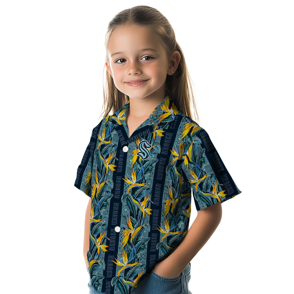 Seattle Kraken Hawaiian Shirt - Paradise Vines seattle kraken paradise vines blue hawaiian shirts premium grade