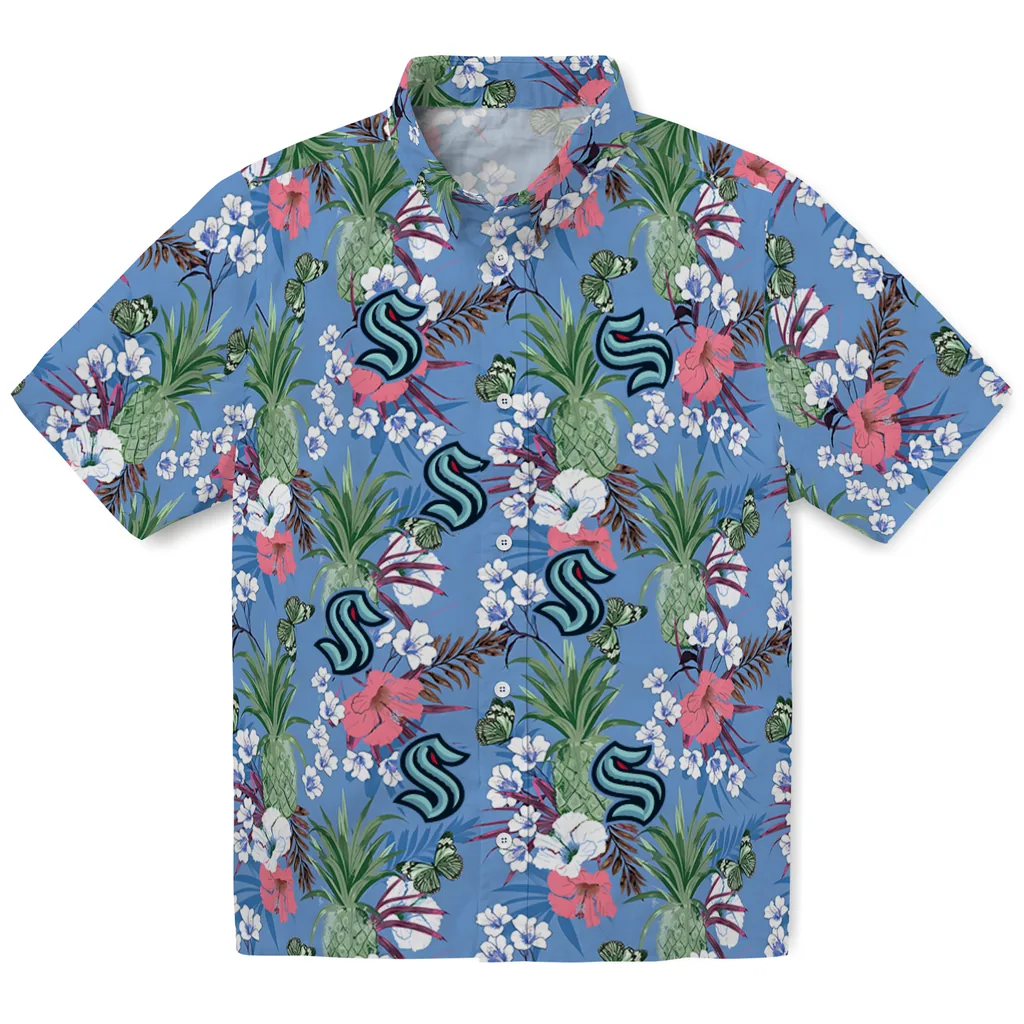 Seattle Kraken Hawaiian Shirt - Pineapple Bouquet seattle kraken pineapple bouquet best sky blue hawaiian shirts best selling