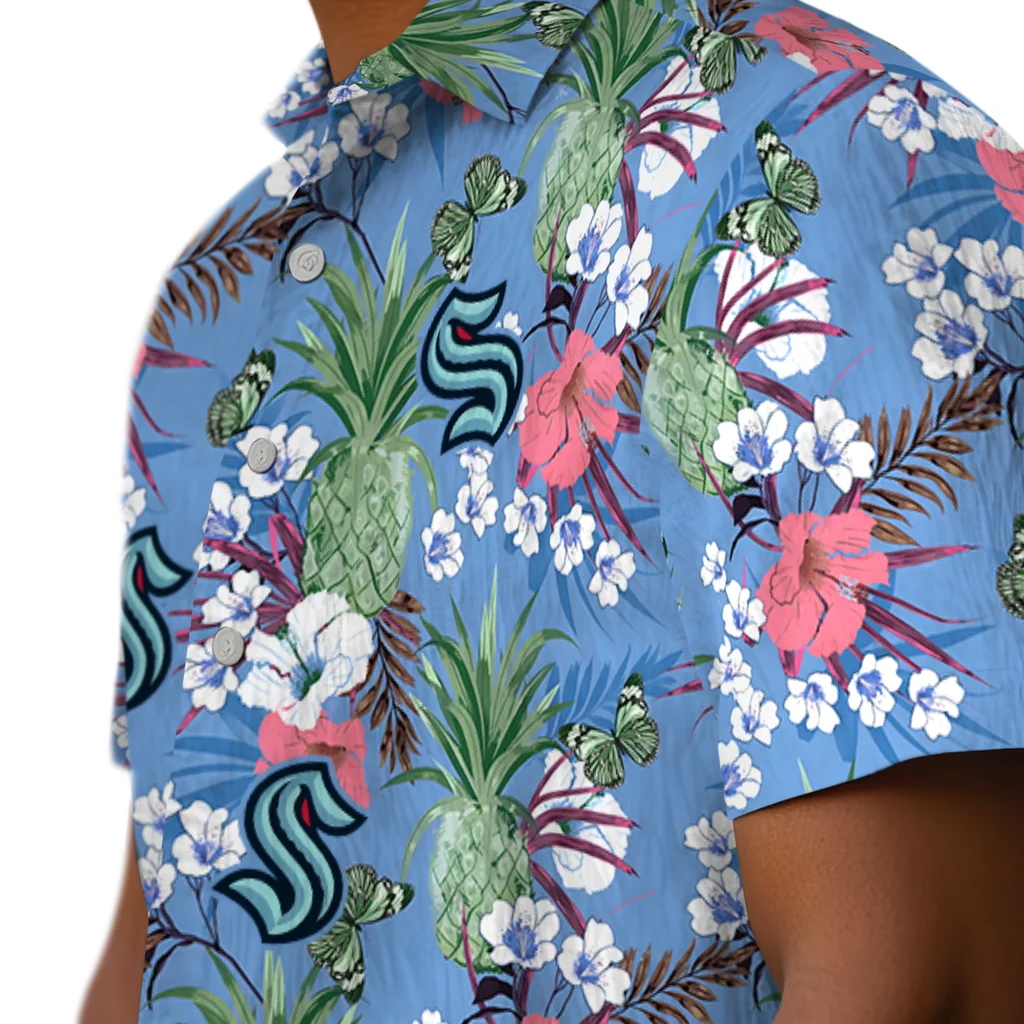 Seattle Kraken Hawaiian Shirt - Pineapple Bouquet seattle kraken pineapple bouquet best sky blue hawaiian shirts trendy