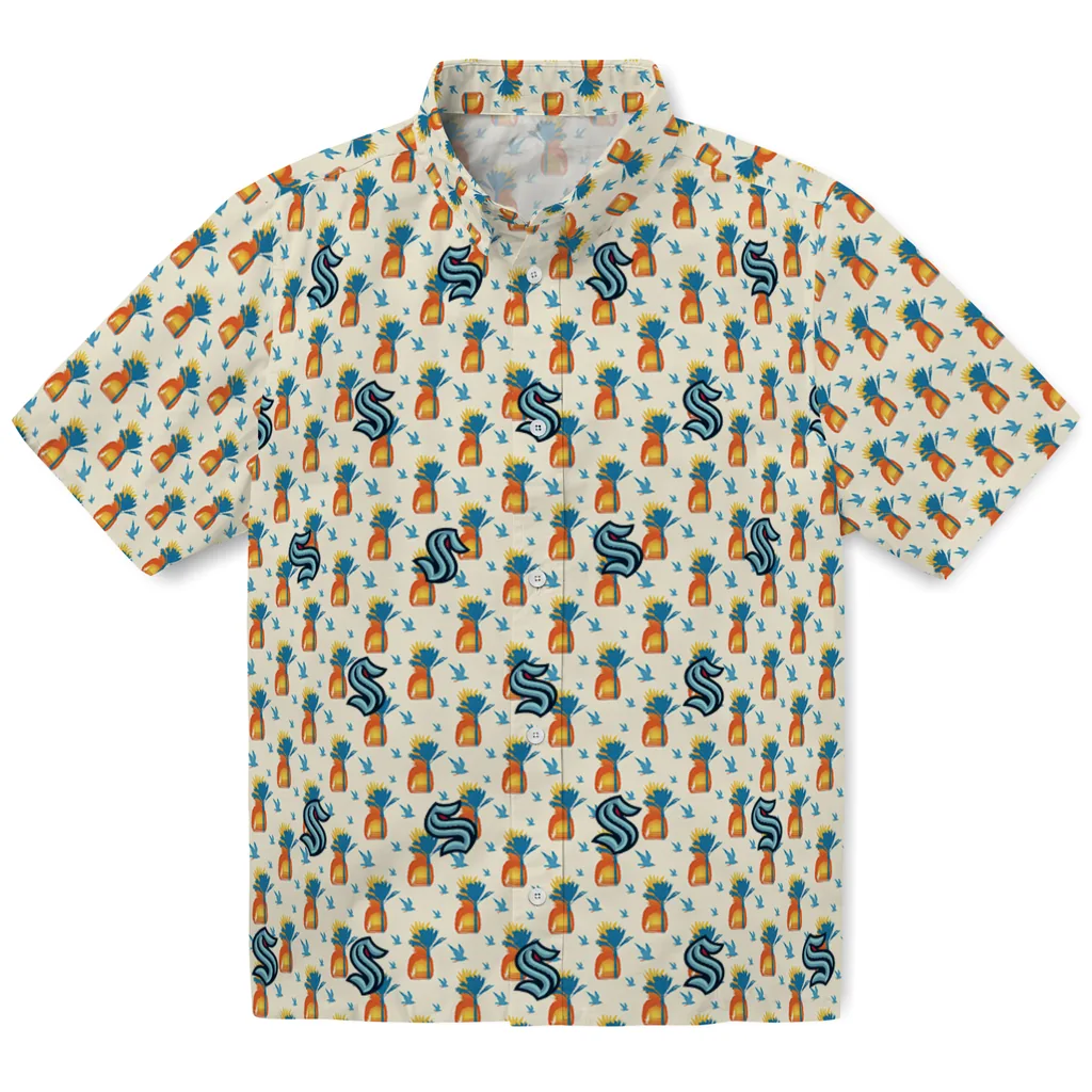 Seattle Kraken Hawaiian Shirt - Pineapple Delight seattle kraken pineapple delight beige hawaiian shirts best selling