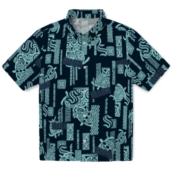 seattle kraken turtle lines blue hawaiian shirts best selling