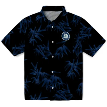 seattle mariners bamboo branches navy blue black hawaiian shirts best selling
