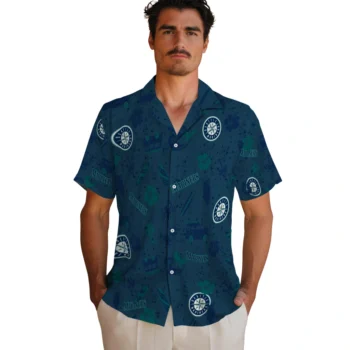 seattle mariners beach vibe navy hawaiian shirts fashion forward