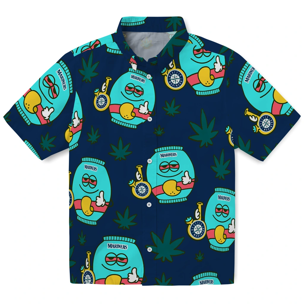 Seattle Mariners Hawaiian Shirt - Chill Vibe seattle mariners bong smile navy blue hawaiian shirts best selling