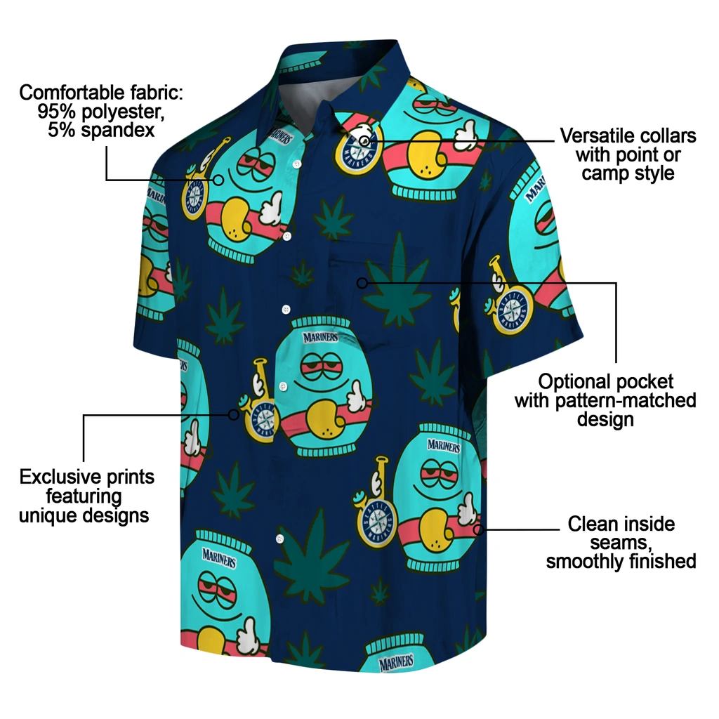 Seattle Mariners Hawaiian Shirt - Chill Vibe seattle mariners bong smile navy blue hawaiian shirts new arrival