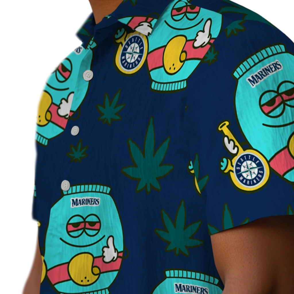 Seattle Mariners Hawaiian Shirt - Chill Vibe seattle mariners bong smile navy blue hawaiian shirts trendy