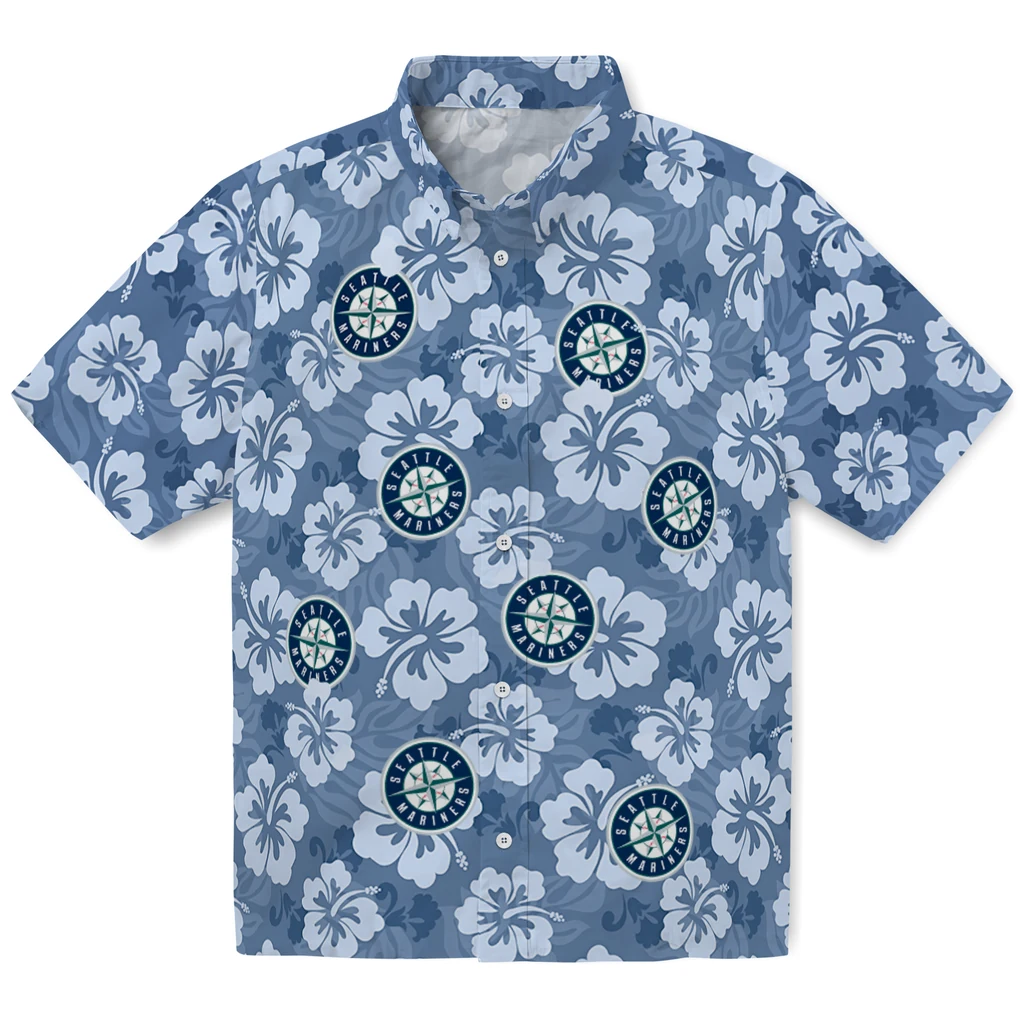 Seattle Mariners Hawaiian Shirt - Hibiscus Cluster seattle mariners hibiscus cluster navy blue hawaiian shirts best selling