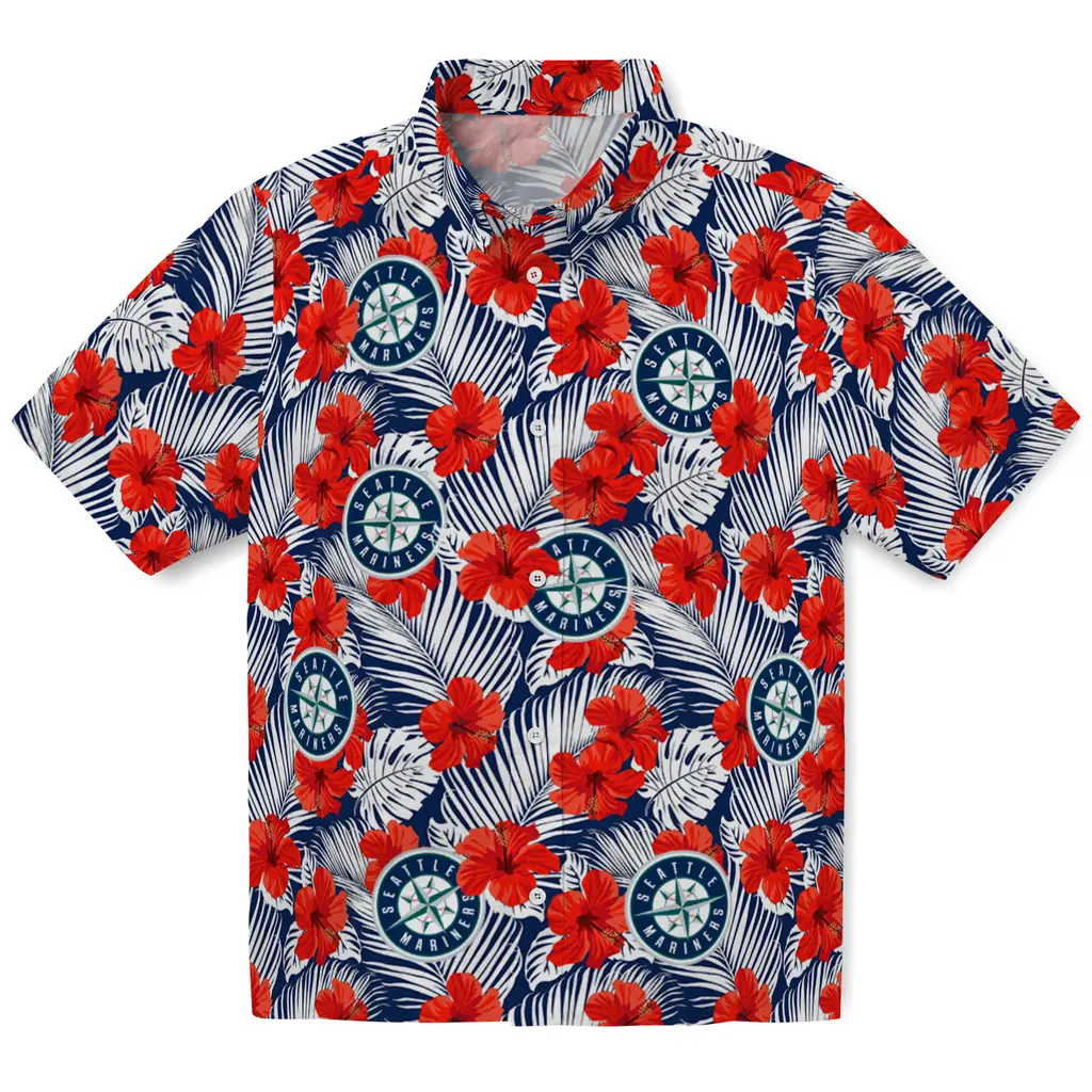 Seattle Mariners Hawaiian Shirt - Hibiscus Fiesta seattle mariners hibiscus fiesta red royal blue hawaiian shirts best selling
