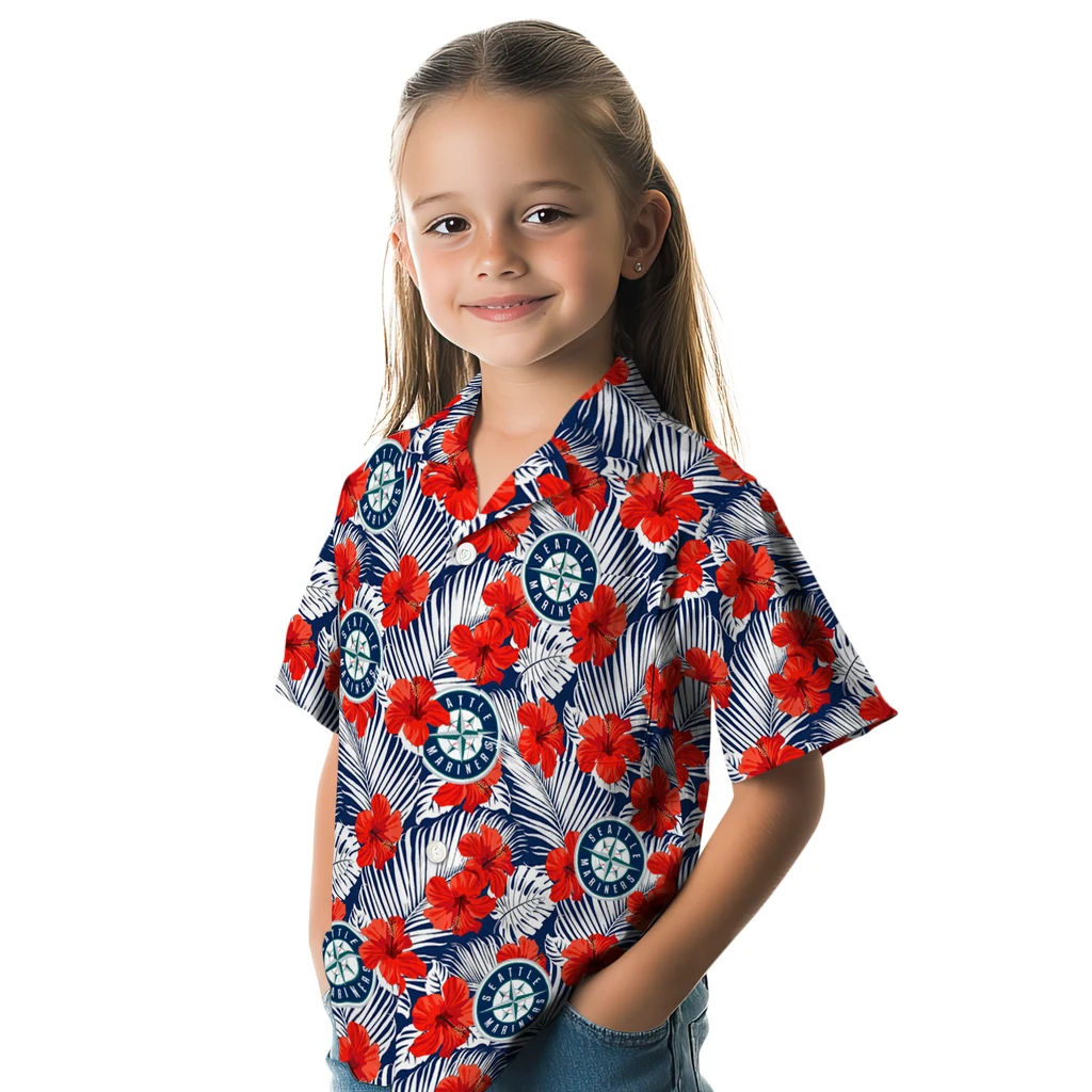 Seattle Mariners Hawaiian Shirt - Hibiscus Fiesta seattle mariners hibiscus fiesta red royal blue hawaiian shirts premium grade