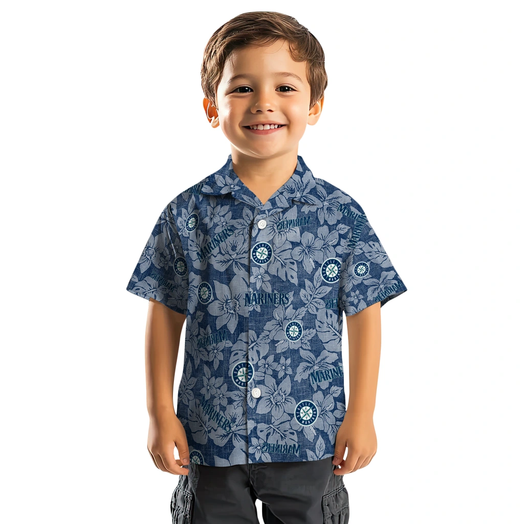 Seattle Mariners Hawaiian Shirt - Hibiscus Oasis seattle mariners hibiscus oasis navy blue hawaiian shirts top rated
