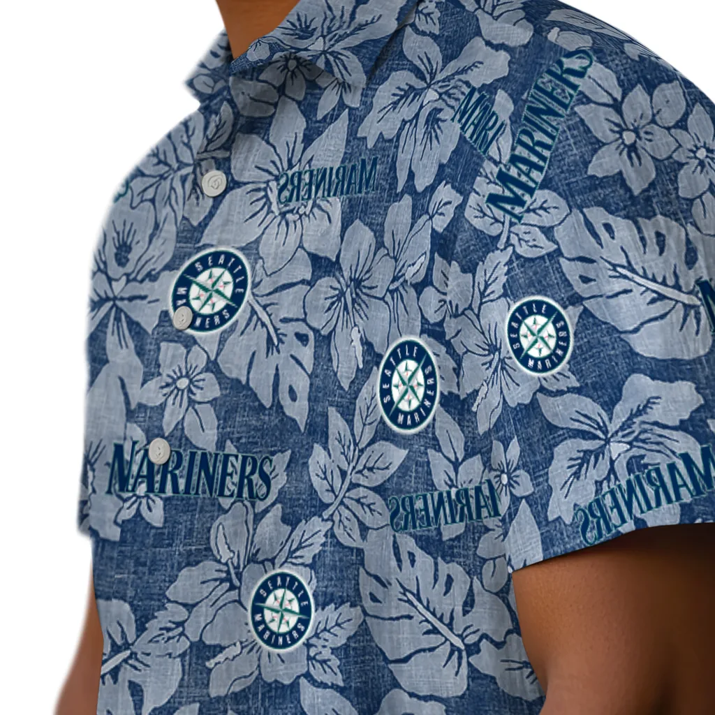 Seattle Mariners Hawaiian Shirt - Hibiscus Oasis seattle mariners hibiscus oasis navy blue hawaiian shirts trendy