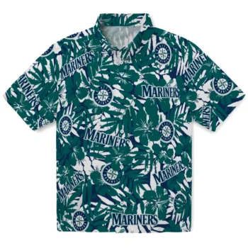 seattle mariners hibiscus overlay hawaiian shirts best selling