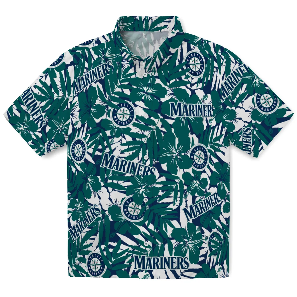 Seattle Mariners Hawaiian Shirt - Hibiscus Overlay seattle mariners hibiscus overlay hawaiian shirts best selling