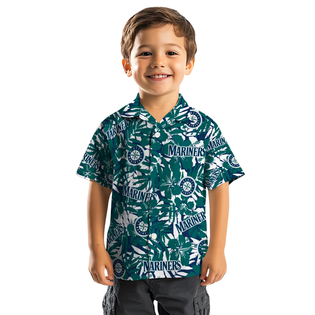 Seattle Mariners Hawaiian Shirt - Hibiscus Overlay seattle mariners hibiscus overlay hawaiian shirts top rated