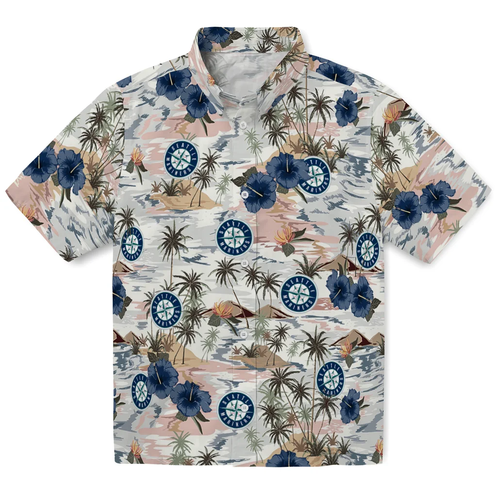 Seattle Mariners Hawaiian Shirt - Hibiscus Seaside seattle mariners hibiscus seaside white hawaiian shirts best selling