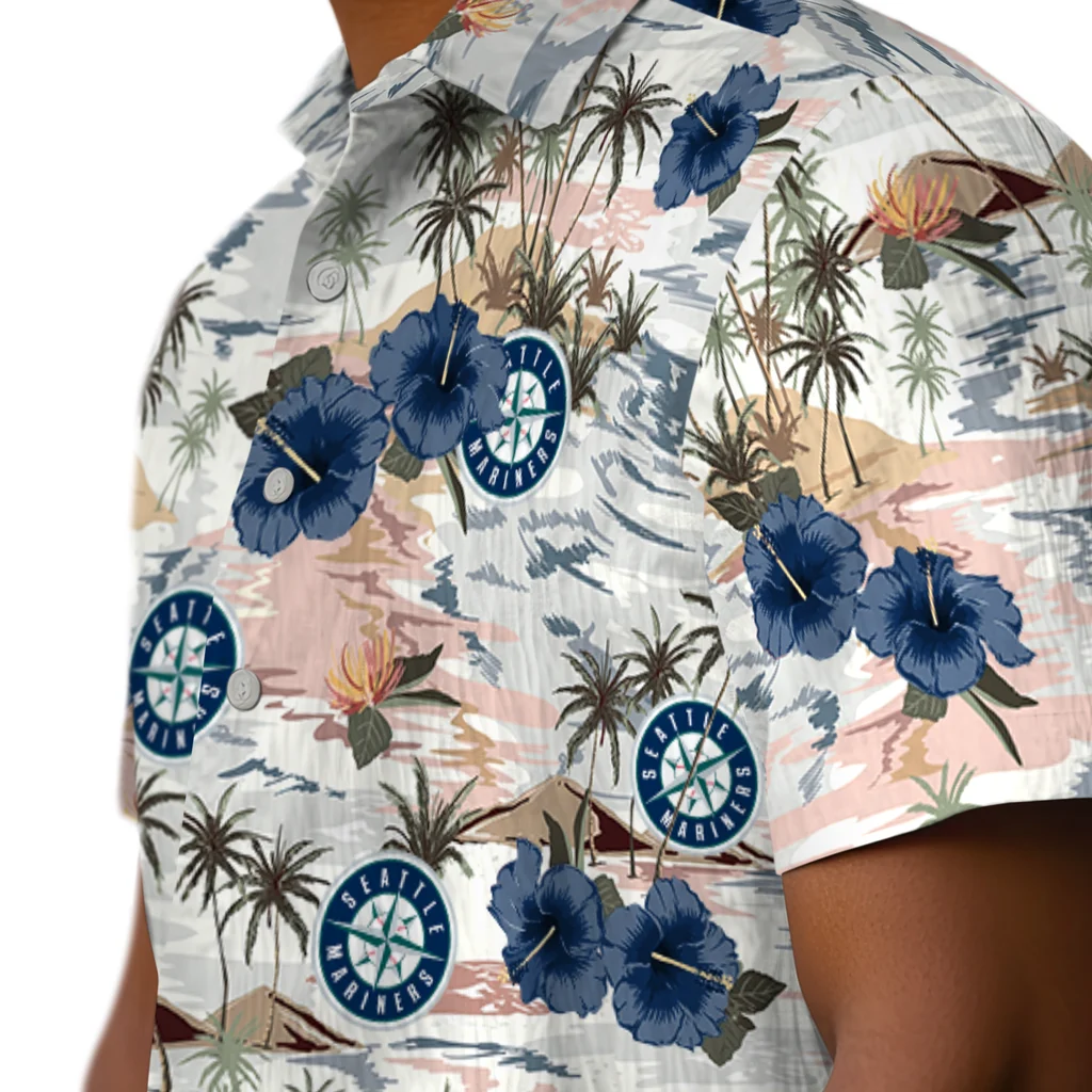 Seattle Mariners Hawaiian Shirt - Hibiscus Seaside seattle mariners hibiscus seaside white hawaiian shirts trendy