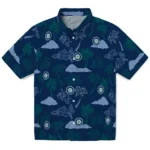 seattle mariners palm and clouds navy blue hawaiian shirts best selling