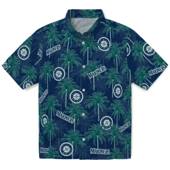 seattle mariners palm grove navy blue hawaiian shirts best selling