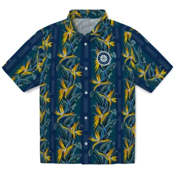 seattle mariners paradise vines navy blue hawaiian shirts best selling