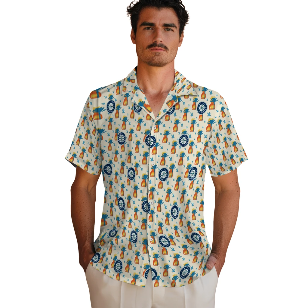 Seattle Mariners Hawaiian Shirt - Pineapple Delight seattle mariners pineapple delight beige hawaiian shirts fashion forward