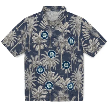 seattle mariners palm shadows navy blue hawaiian shirts best selling