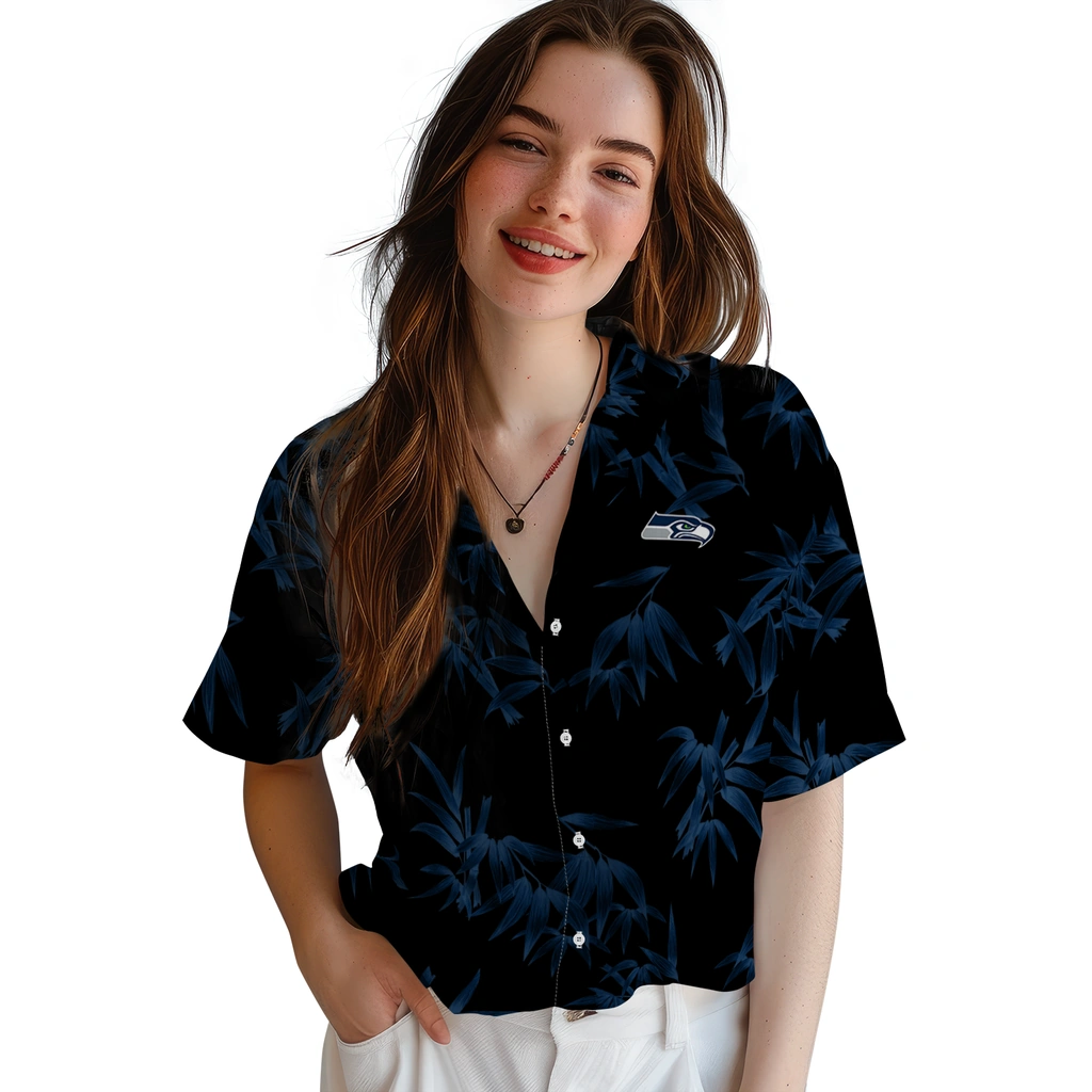 Seattle Seahawks Hawaiian Shirt - Bamboo Branches seattle seahawks bamboo branches blue black hawaiian shirts latest model