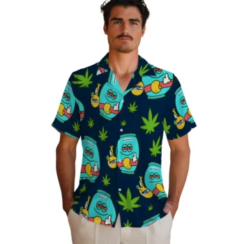 seattle seahawks bong smile blue hawaiian shirts fashion forward