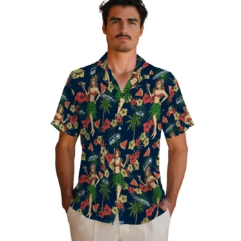 seattle seahawks hawaiian girls design blue hawaiian shirts fashion forward