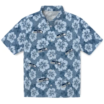 seattle seahawks hibiscus cluster blue hawaiian shirts best selling