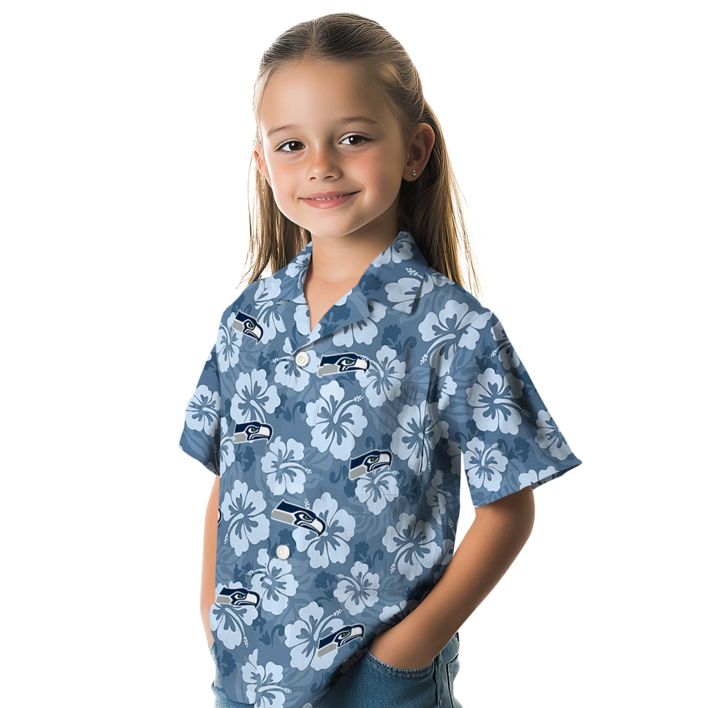 Seattle Seahawks Hawaiian Shirt - Hibiscus Cluster seattle seahawks hibiscus cluster blue hawaiian shirts premium grade