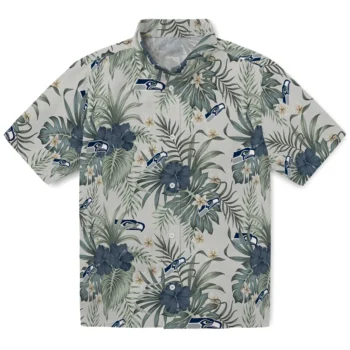 seattle seahawks hibiscus designs beige hawaiian shirts best selling