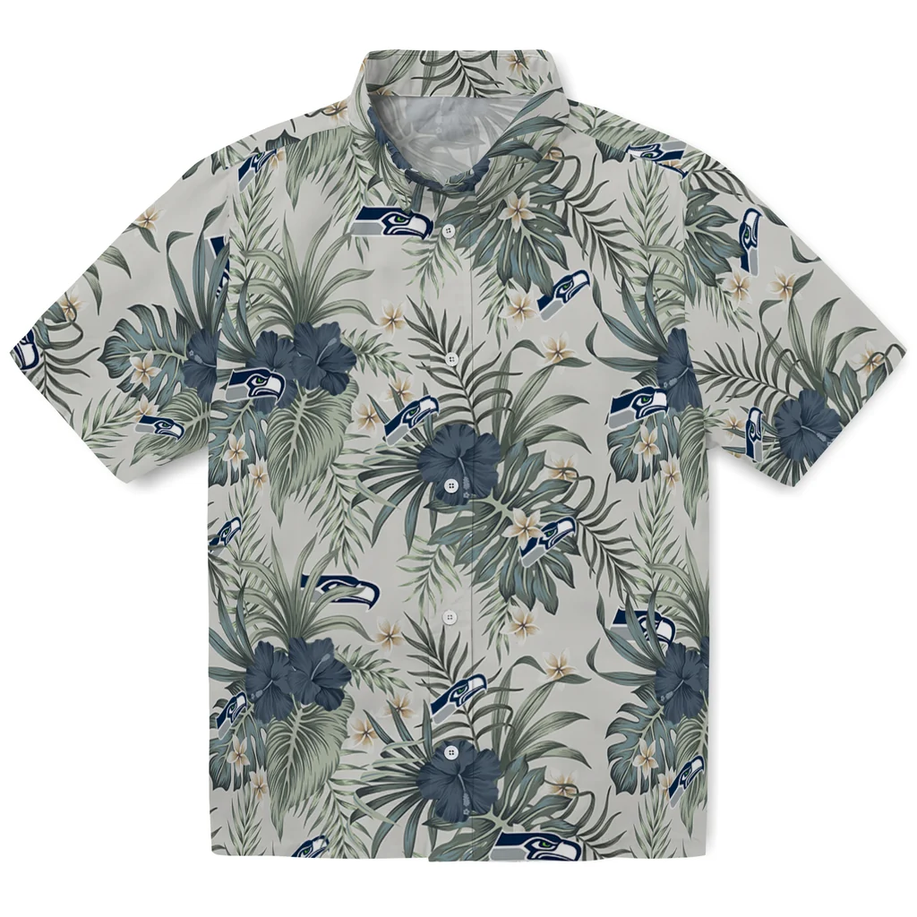 Seattle Seahawks Hawaiian Shirt - Hibiscus Designs seattle seahawks hibiscus designs beige hawaiian shirts best selling