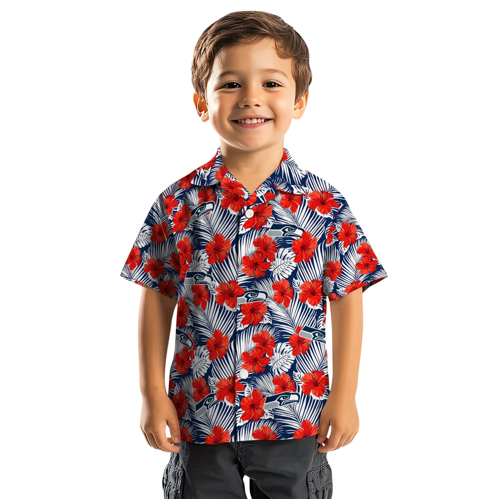Seattle Seahawks Hawaiian Shirt - Hibiscus Fiesta seattle seahawks hibiscus fiesta red royal blue hawaiian shirts top rated